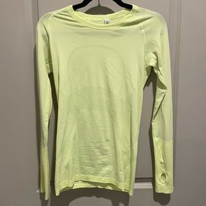 Neon Yellow long sleeve size 6 lululemon shirt